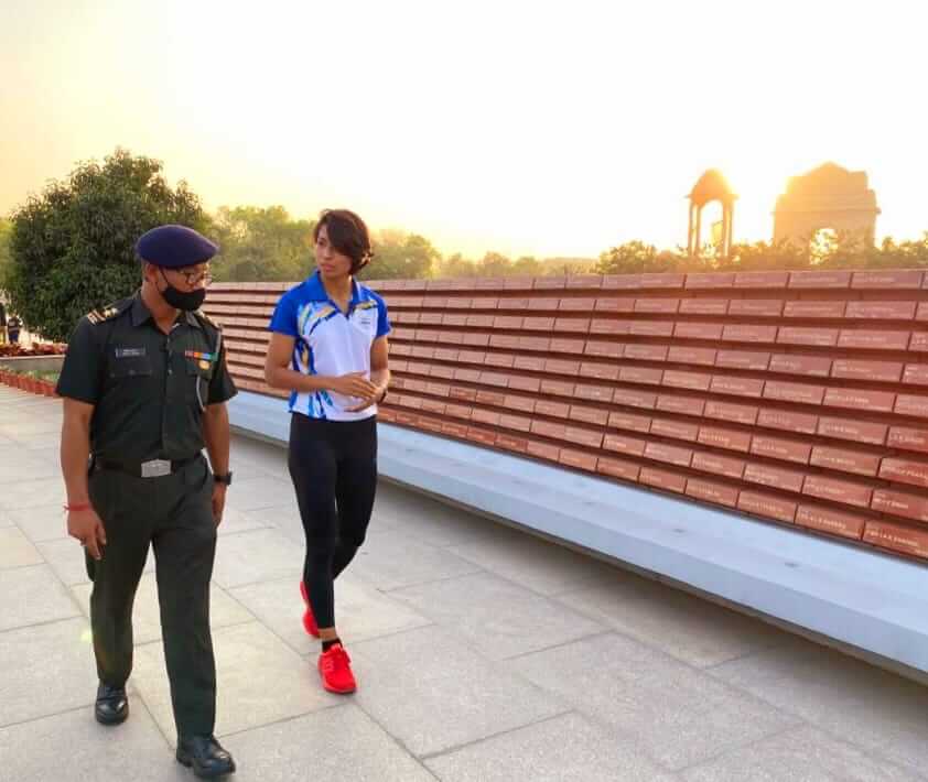 National Boxer Ms. Lovina Borgohai visited NWM and paid homage to Indian Armed Forces