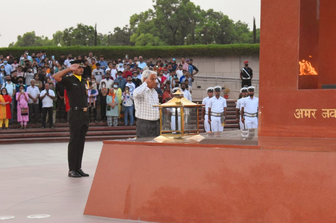 The parents of Late Capt. Amit Semwal, (Kirti Chakra) paid tribute in Next-of-Kin ceremony at NWM