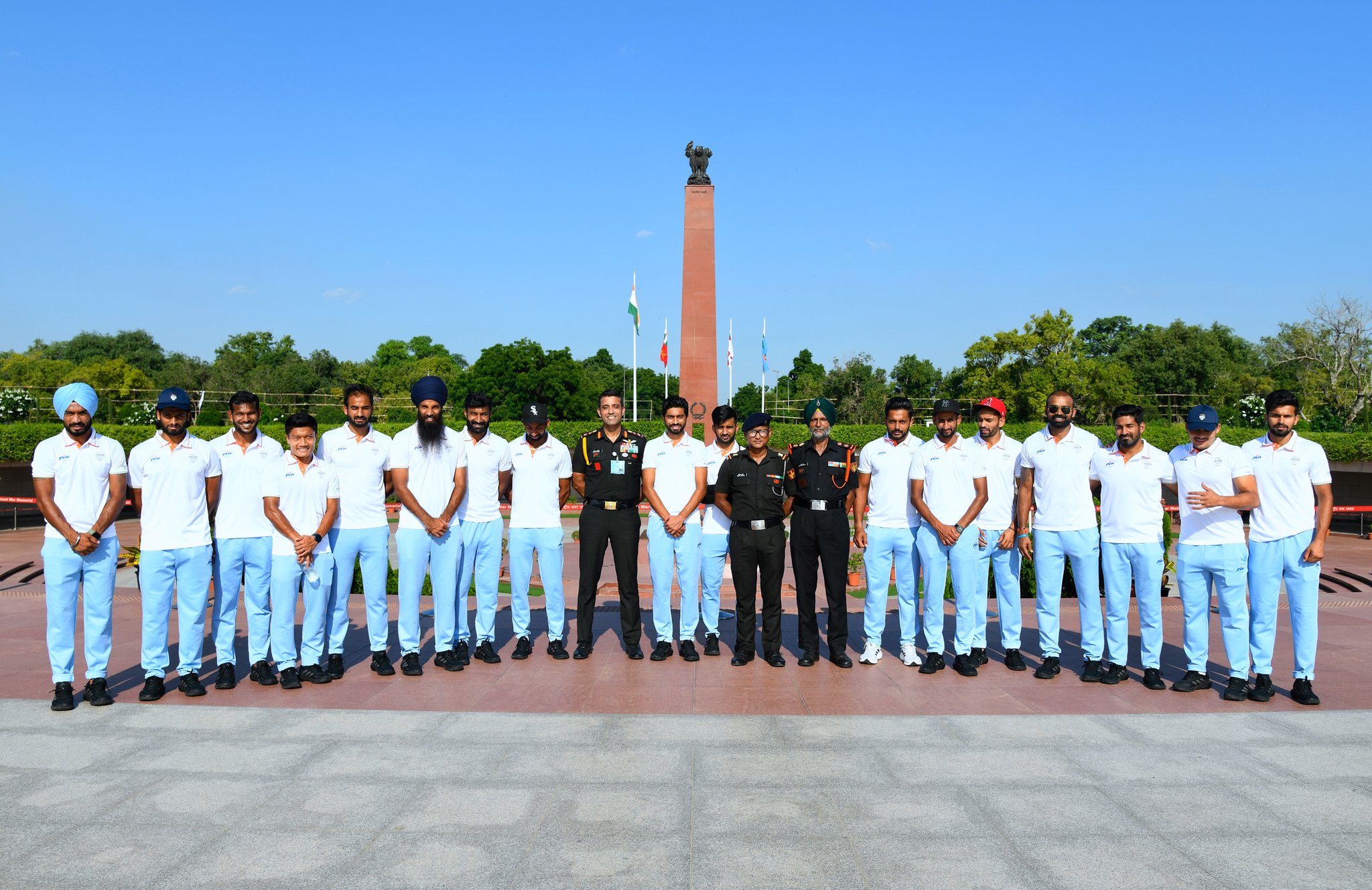 Indian Men's Hockey Team visited NWM and paid homage to Bravehearts of Indian Armed Forces on 11 Aug