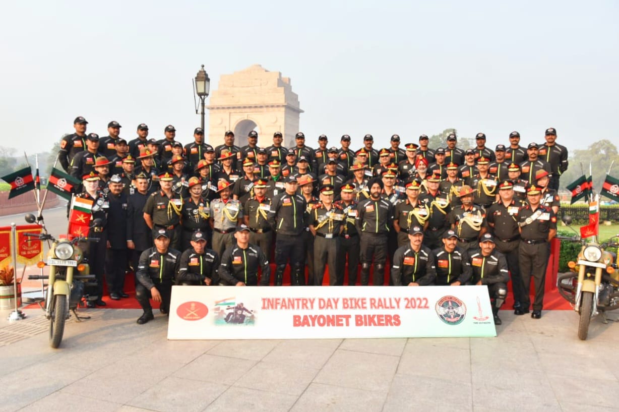 CDS Gen Anil Chauhan flagged in Infantry Day Bike Rally on 27 Oct 22 